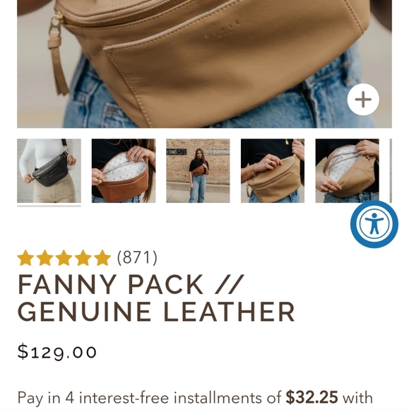 ELKIE & CO. LEATHER FANNY BAG! NWTS! - Picture 15 of 16